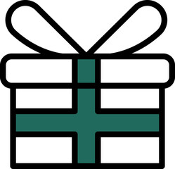 Poster - Gift Box Icon In Green And White Color.