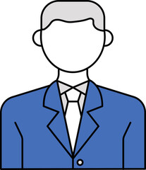 Sticker - Faceless Man Icon In Flat Style.