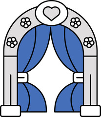 Poster - Wedding Arch Icon In Blue And Gray Color.