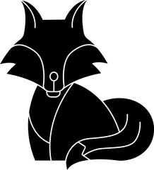 Poster - Fox Or Wolf Icon In Glyph Style.