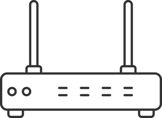 Sticker - Black Outline Illustration of Router Icon.