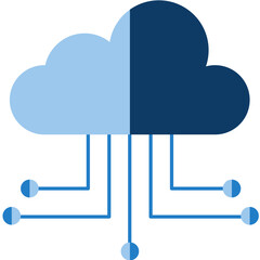 Wall Mural - Isolated Cloud Technology Icon In Blue Color.