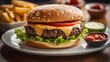 photography of a cheeseburger on a plate #16, food photography, ai generated