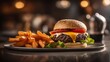photography of a cheeseburger on a plate #14, food photography, ai generated