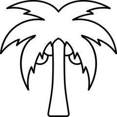 Canvas Print - Black Stroke Illustration Of Coconut Tree Icon.