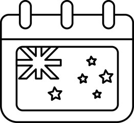 Sticker - Australia Flag Calendar Icon In Line Art.