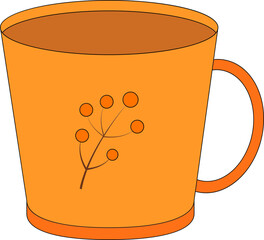 Canvas Print - Berry Design Tea Or Coffee Cup Icon In Orange Color.