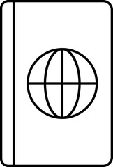 Sticker - Isolated Passport Icon In Linear Style.