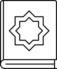 Poster - Isolated Quran Book Icon In B&w Color.