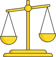 Poster - Flat Illustration Of Yellow Balance Scale Icon.