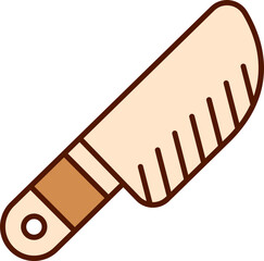 Sticker - Cleaver Knife Icon In Peach And Brown Color.