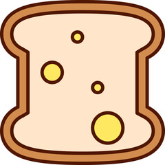 Sticker - Isolated Bread Slice Icon In Yellow And Yellow Color.