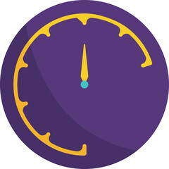 Poster - Yellow And Purple Speedometer Icon In Flat Style.