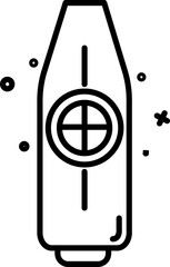 Sticker - Isolated Kazoo Icon In Black Line Art.