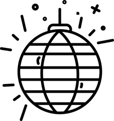 Poster - Illuminated Disco Ball Icon In Line Art.