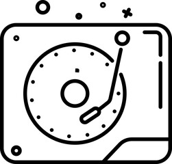 Wall Mural - Line Art Illustration Of Vinyl Player Icon.