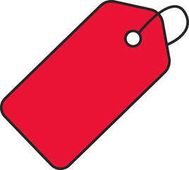 Sticker - Blank Red Tag Icon In Flat Style.