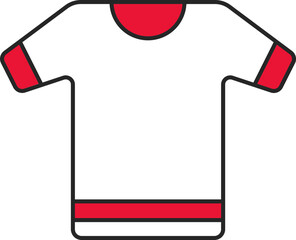 Sticker - Flat Illustration Of Red And White T-shirt Icon.