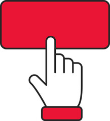 Wall Mural - Finger Touch Screen Icon Or Symbol In Red And White Color.