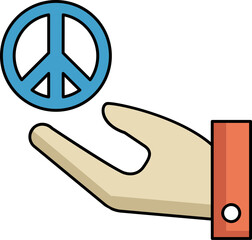 Sticker - Peace Protection Icon In Flat Style.