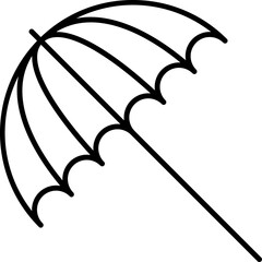 Wall Mural - Isolated Umbrella Icon In Thin Line Art.