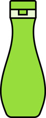 Canvas Print - Curve Bottle Flat Icon In Green Color.