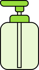 Sticker - Isolated Pump Bottle In Green Color.