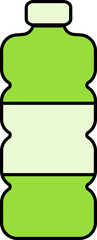 Sticker - Plastic Bottle Icon In Green Color.