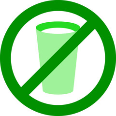 Sticker - No Drink Icon Or Symbol In Green Color.