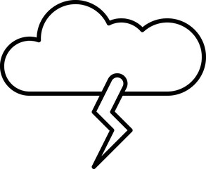 Sticker - Lighting Bolt Cloud Black Stroke Icon.