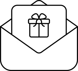 Poster - Gift Card With Envelope Icon In Linear Style.