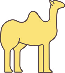 Wall Mural - Yellow Illustration Of Silhouette Camel Icon.