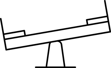 Wall Mural - Seesaw Vector Line Icon In B&w Color.