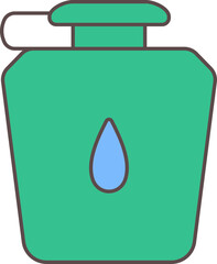 Canvas Print - Water Bottle Icon In Green And Blue Color.