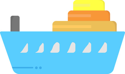 Poster - Colorful Ship Boat Icon In Flat Style.