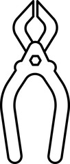 Poster - Black Outline Illustration Of Pincers Icon.