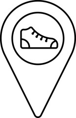 Sticker - Shoes Location Center Icon In Line Art.