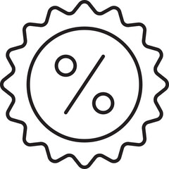 Sticker - Discount Sticker Icon In Black Outline.