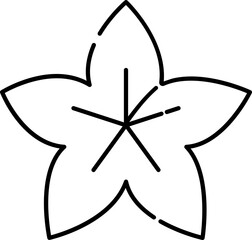 Poster - Black Outline Illustration Of Star Flower Icon.