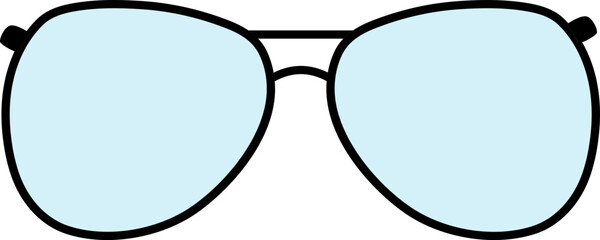 Sticker - Aviator Specs Frame Shape Flat Icon In Blue And Black Color.