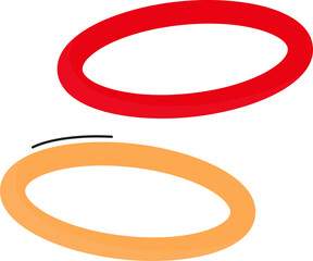 Sticker - Orange And Red Rings Flat Icon.