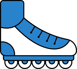 Sticker - Isolated Skating Shoes Blue And White Icon.