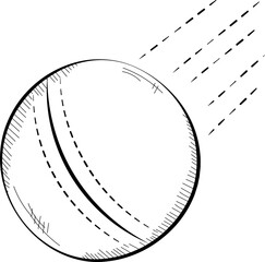 Sticker - Fast Ball Icon Or Symbol In Sketching Style.