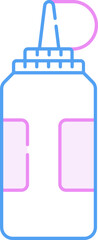 Poster - Blue And Pink Line Art Illustration Of Glue Bottle Icon.