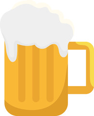 Sticker - Beer Mug Icon In Yellow Color.