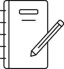 Sticker - Illustration Of Book With Icon In Line Art.