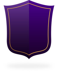 Poster - Blank Shield Label, Frame Element In Purple Color.