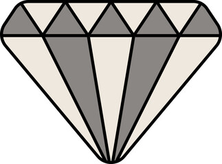 Poster - Isolated Diamond Icon In Grey And White Color.