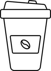 Canvas Print - Isolated Coffee Disposal Glass Black Outline Icon.