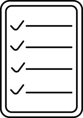 Sticker - Check Paper Icon Or Symbol In Black Line Art.